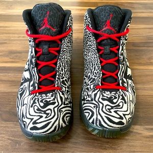 RARE Men Air Jordan Super Fly JCRD White Gym Red- Size 9